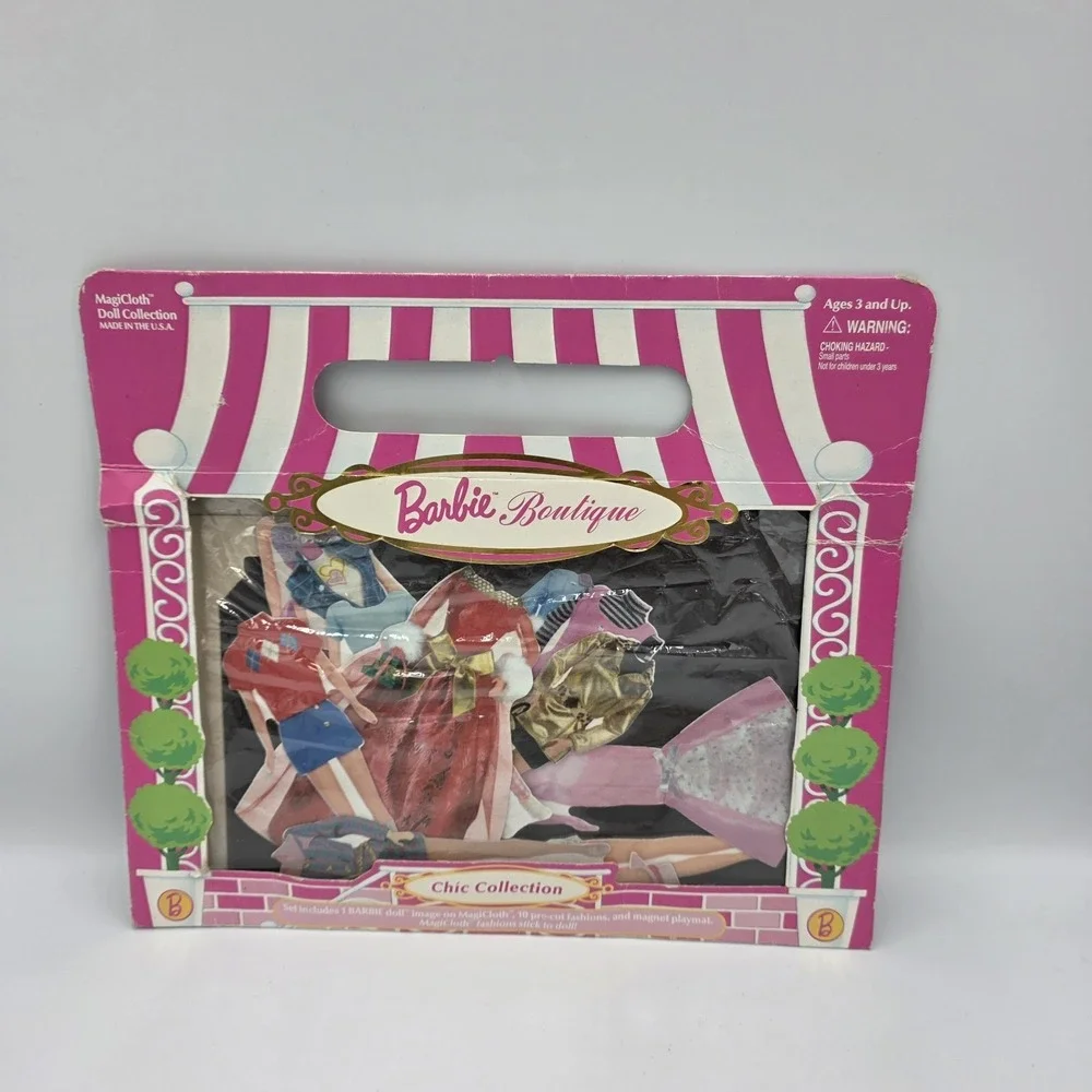 Vintage 1998 Barbie Boutique Fun Fashions MagiCloth Magnetic Dress-up Set‎